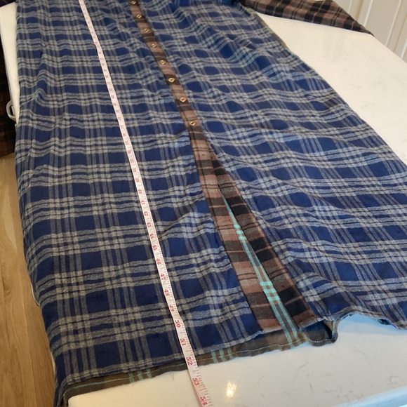 Natural Life 100% Cotton Flannel Esme Plaid Long Maxi Shirt Dress Navy Large - Picture 6 of 8